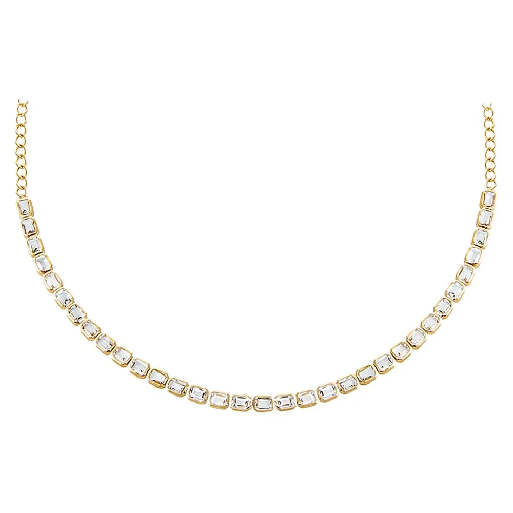 White Topaz Baguette Tennis Choker 14K sold by Adina Eden's product image thumbnail 3