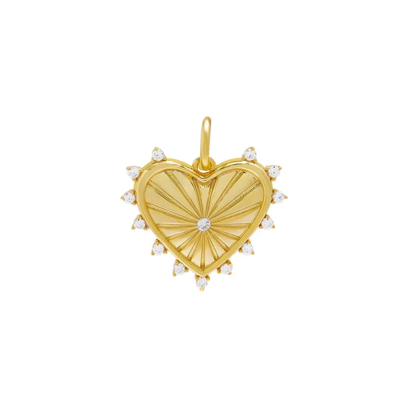Heart X CZ Necklace Charm sold by Adina Eden's