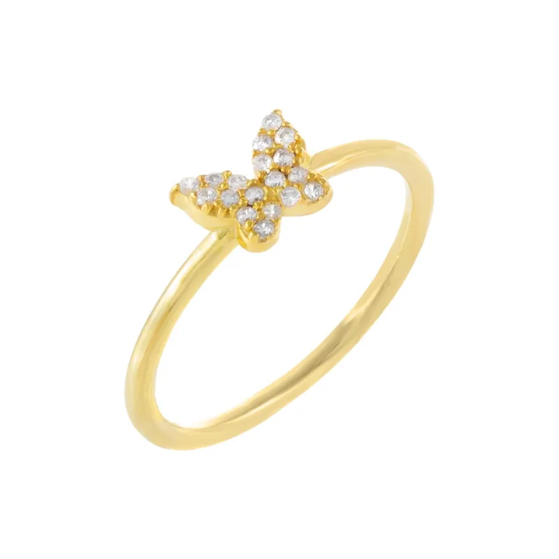 Pavé Mini Butterfly Ring sold by Adina Eden's