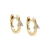 Diamond Trio Cluster Huggie Earring 14K sold by Adina Eden's