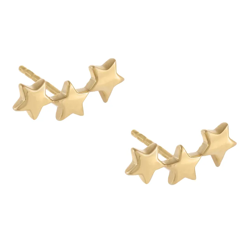 Triple Star Stud Earring sold by Adina Eden's
