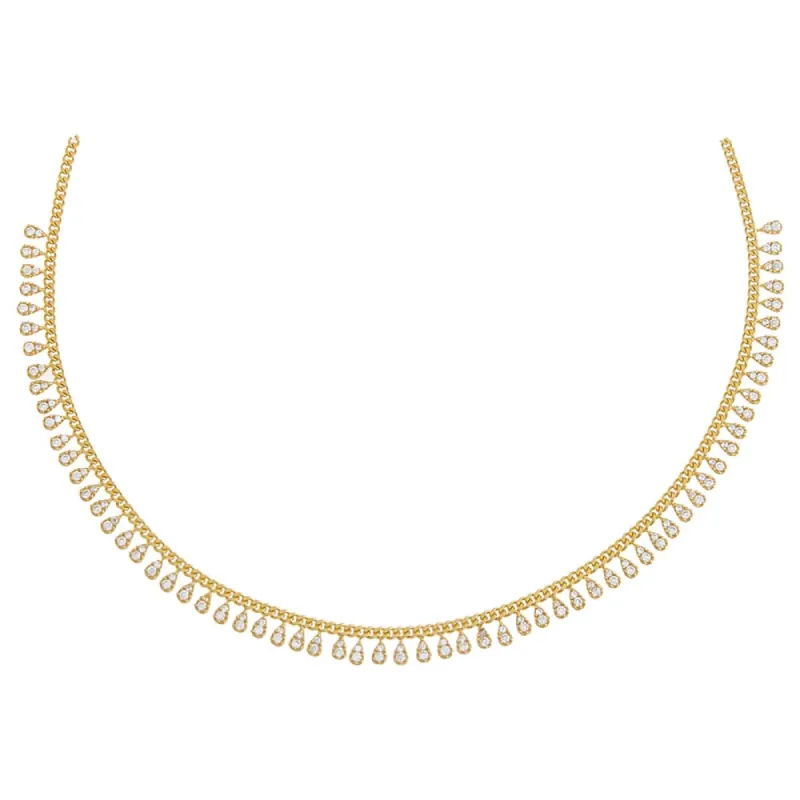 Dangling Teardrops Cuban Chain Choker sold by Adina Eden's