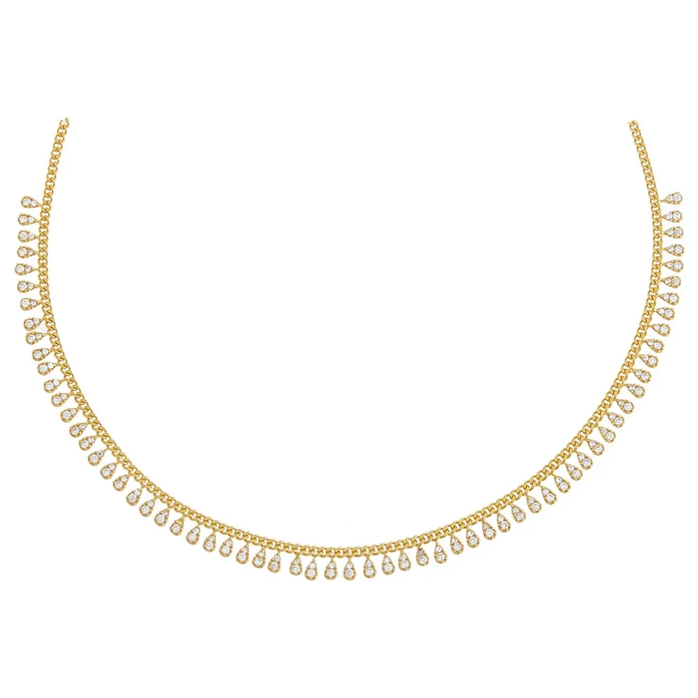Dangling Teardrops Cuban Chain Choker sold by Adina Eden's