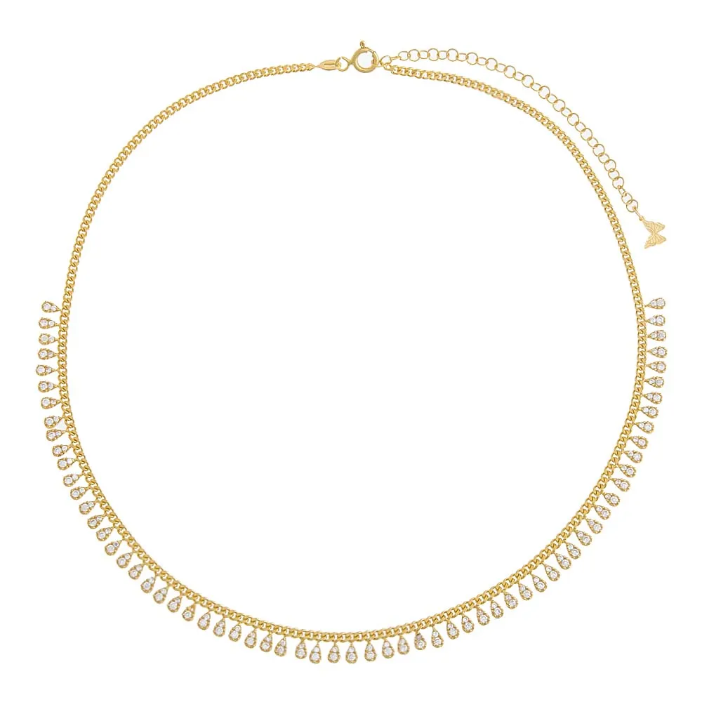 Dangling Teardrops Cuban Chain Choker sold by Adina Eden's product image thumbnail 2