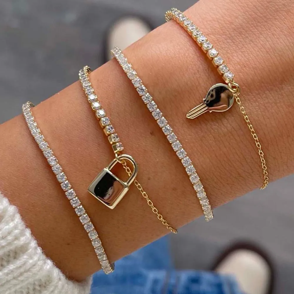 Chain x Tennis Key Bracelet sold by Adina Eden's product image thumbnail 2