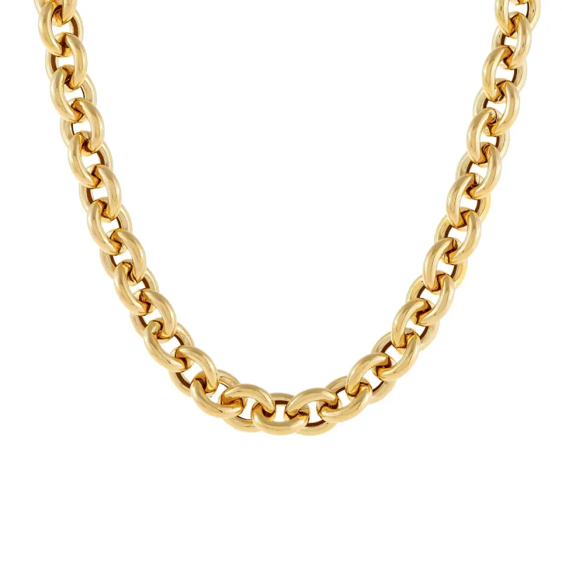 Hollow Rounded Rolo Necklace 14K sold by Adina Eden's
