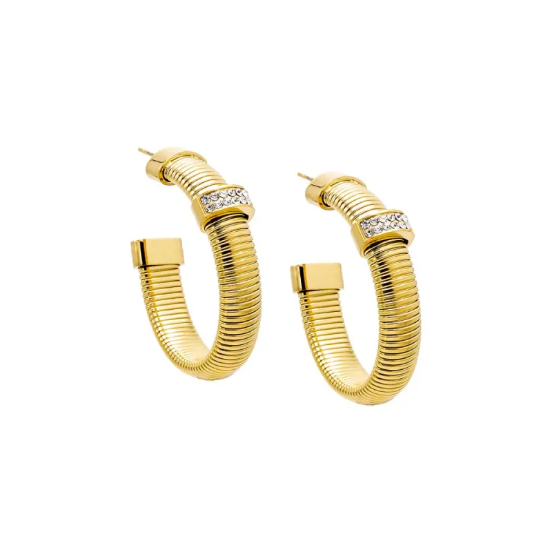 Pave Snake Open Hoop Earring sold by Adina Eden's