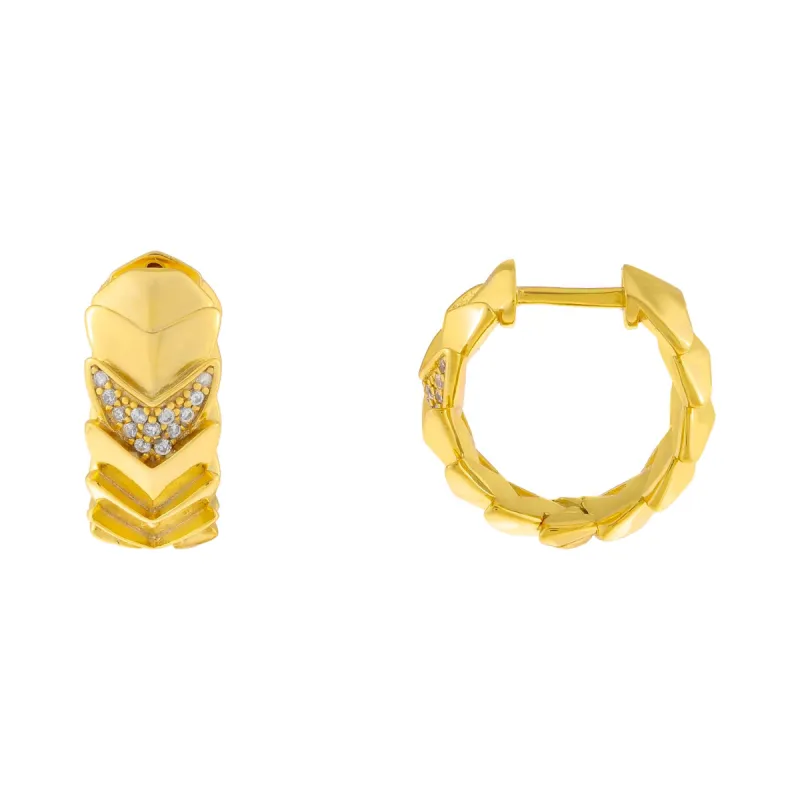 CZ Chevron Hoop Earring sold by Adina Eden's