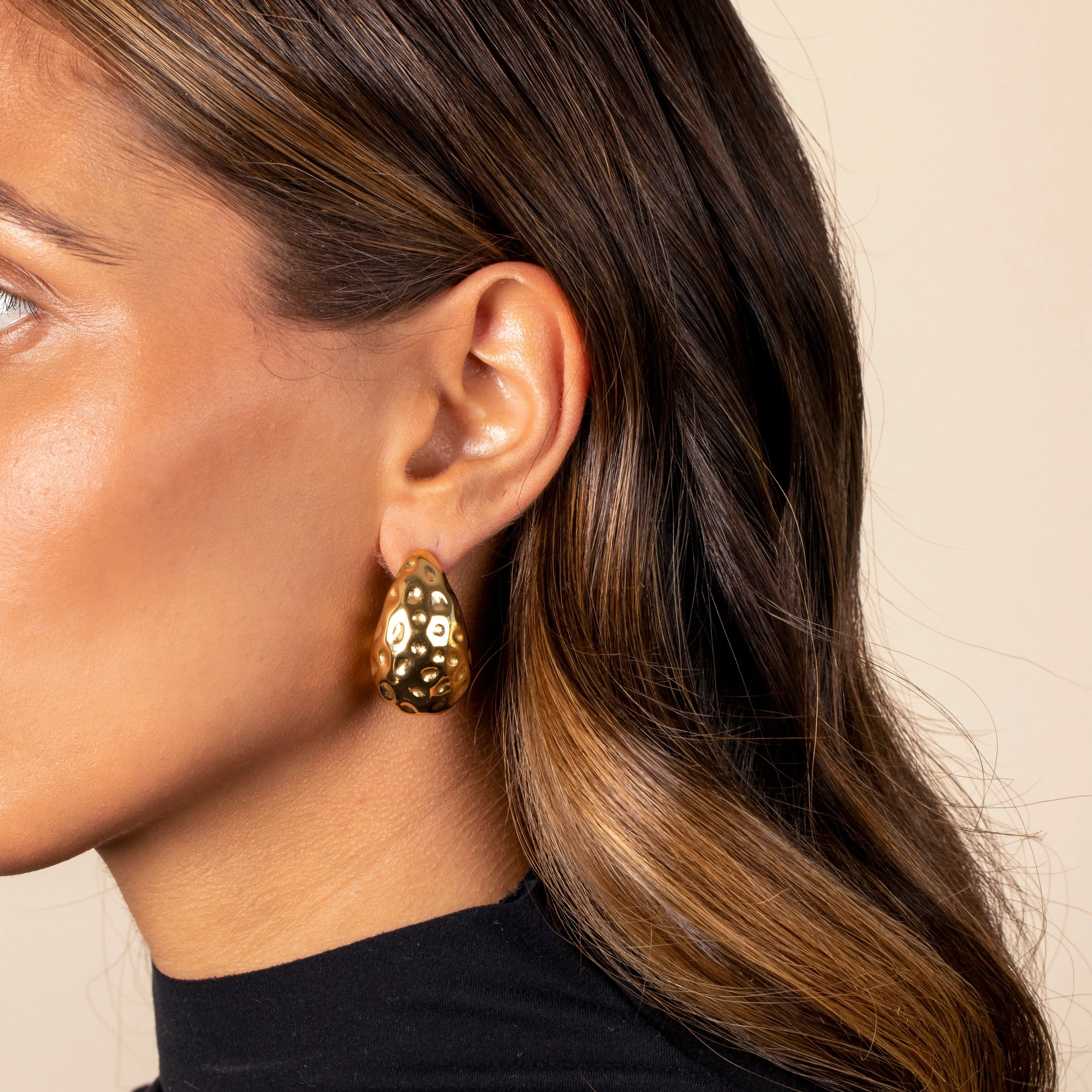 Scattered Indented Teardrop Drop Stud Earring sold by Adina Eden's product image thumbnail 4