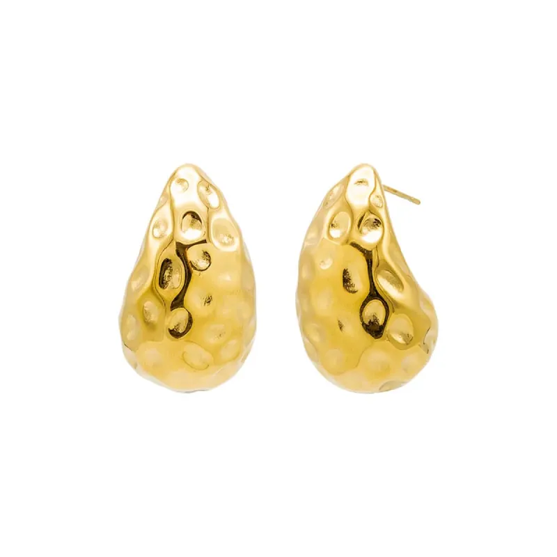 Scattered Indented Teardrop Drop Stud Earring sold by Adina Eden's