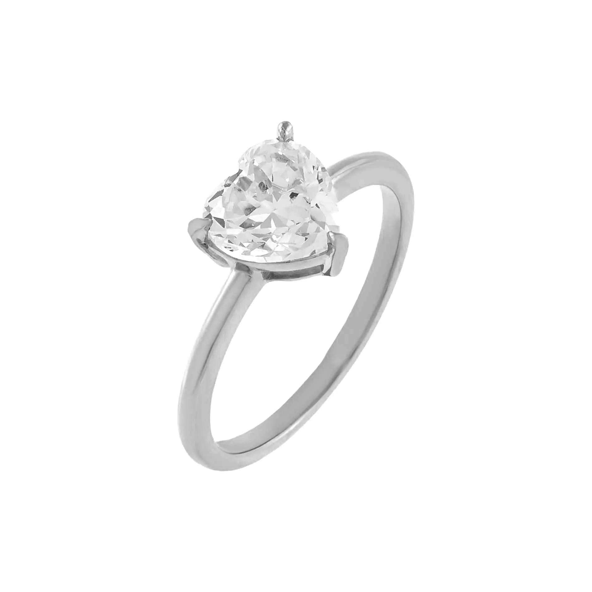 CZ Heart Stone Ring sold by Adina Eden's product image thumbnail 5