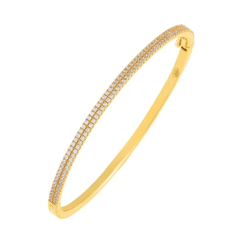 Double Row Pavé Bangle sold by Adina Eden's