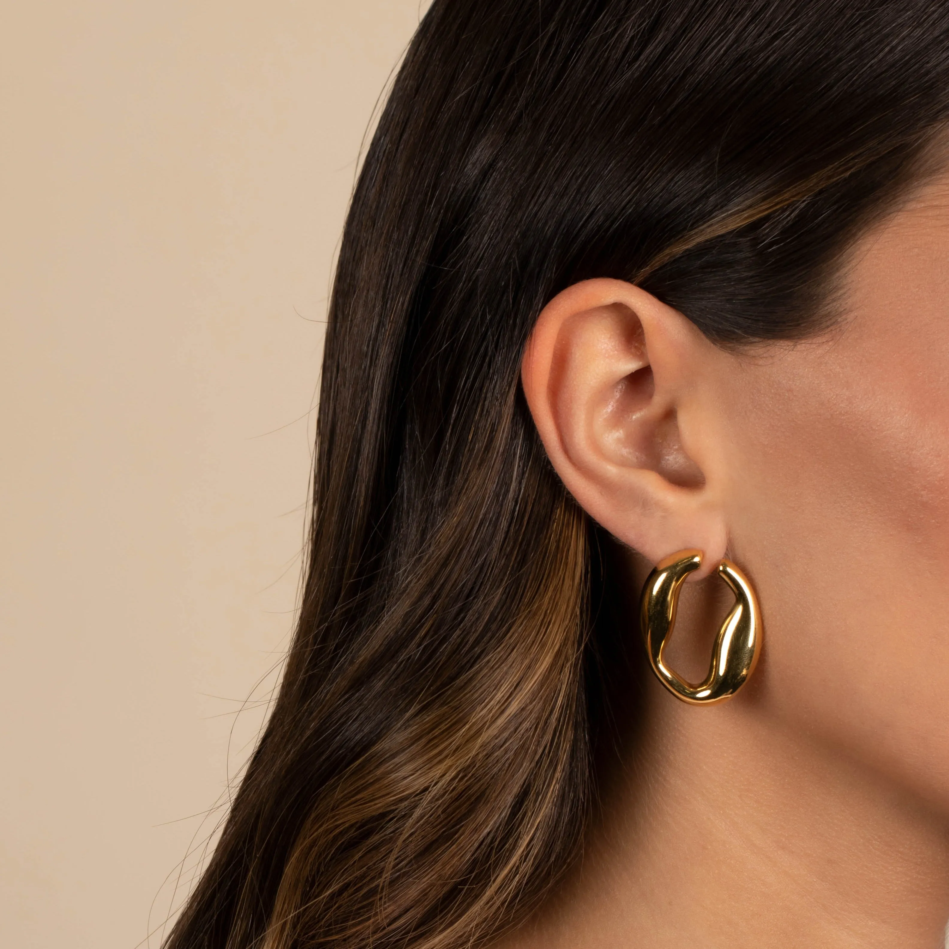 Solid Open Rounded Statement Earring sold by Adina Eden's product image thumbnail 3