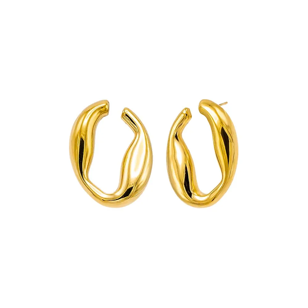 Solid Open Rounded Statement Earring sold by Adina Eden's