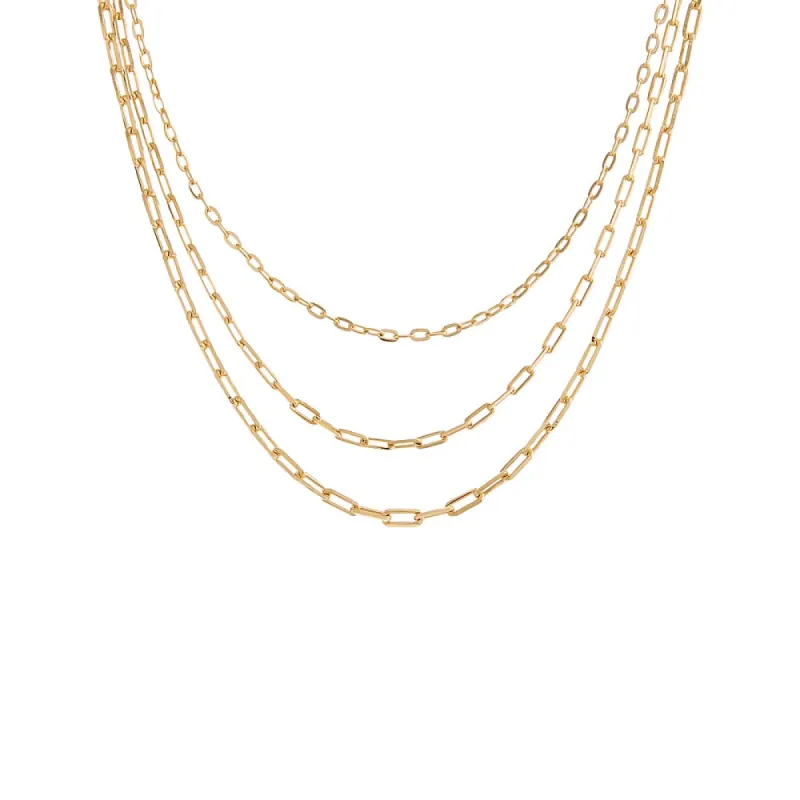 Triple Layered Graduated Paperclip Necklace sold by Adina Eden's