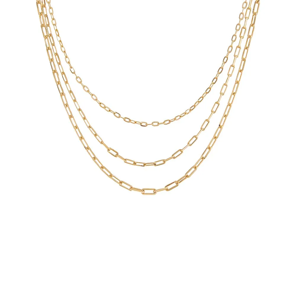 Triple Layered Graduated Paperclip Necklace sold by Adina Eden's
