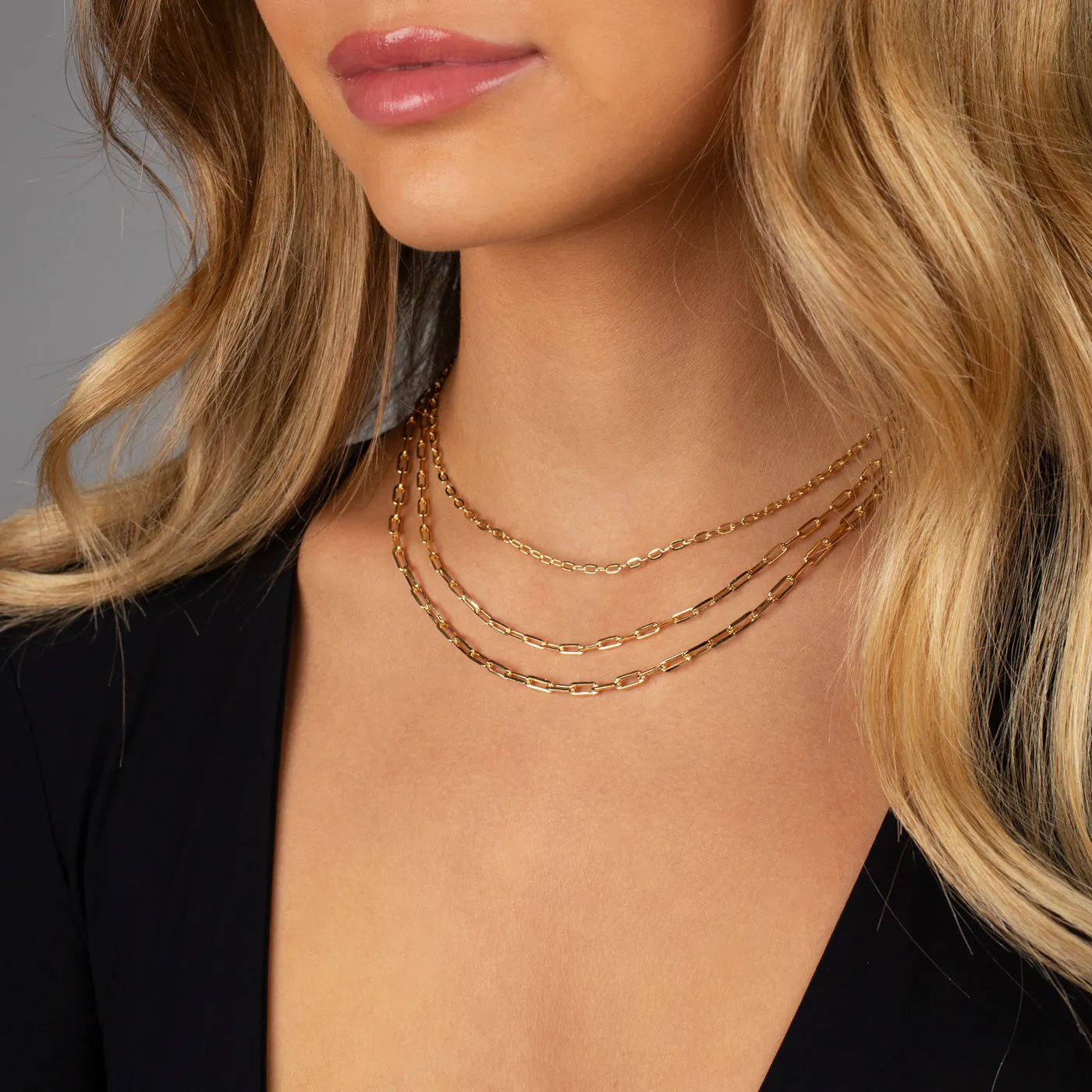 Triple Layered Graduated Paperclip Necklace sold by Adina Eden's product image thumbnail 2