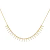 Diamond Bezel X Baguette Dangle Necklace 14K sold by Adina Eden's