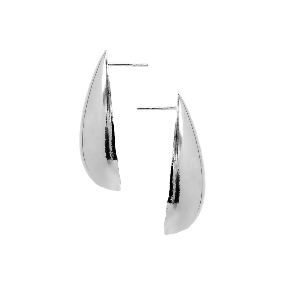 Solid Chunky Teardrop Hoop Earring sold by Adina Eden's product image thumbnail 3