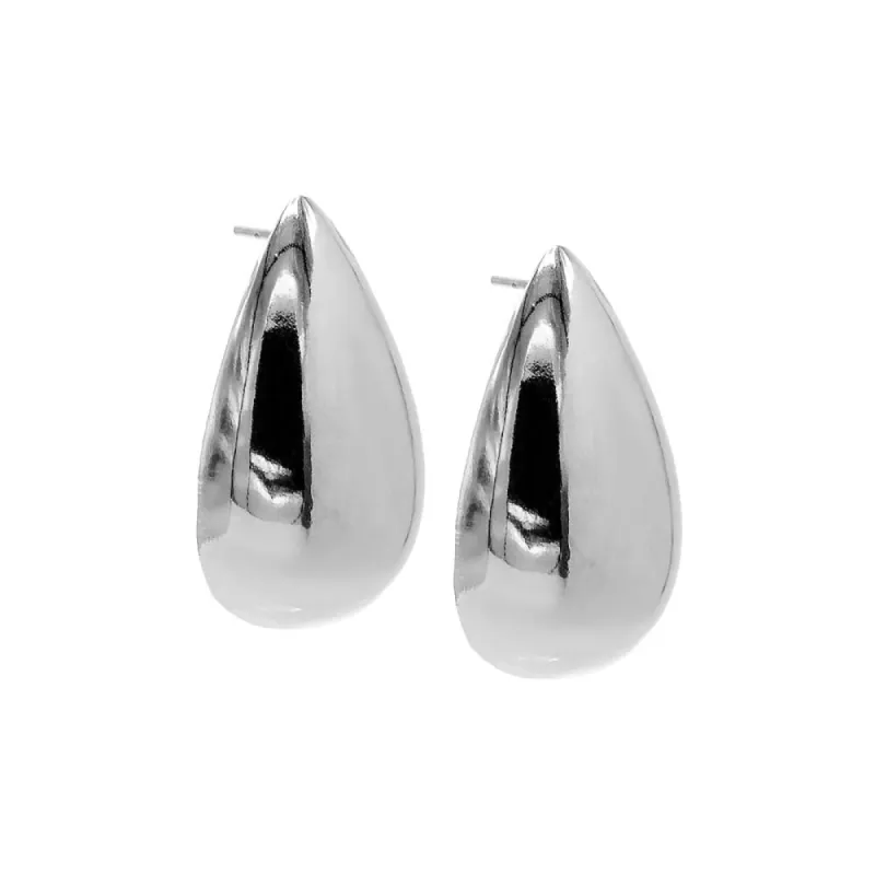 Solid Chunky Teardrop Hoop Earring sold by Adina Eden's