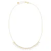 Diamond Bezel X Baguette Dangle Necklace 14K sold by Adina Eden's