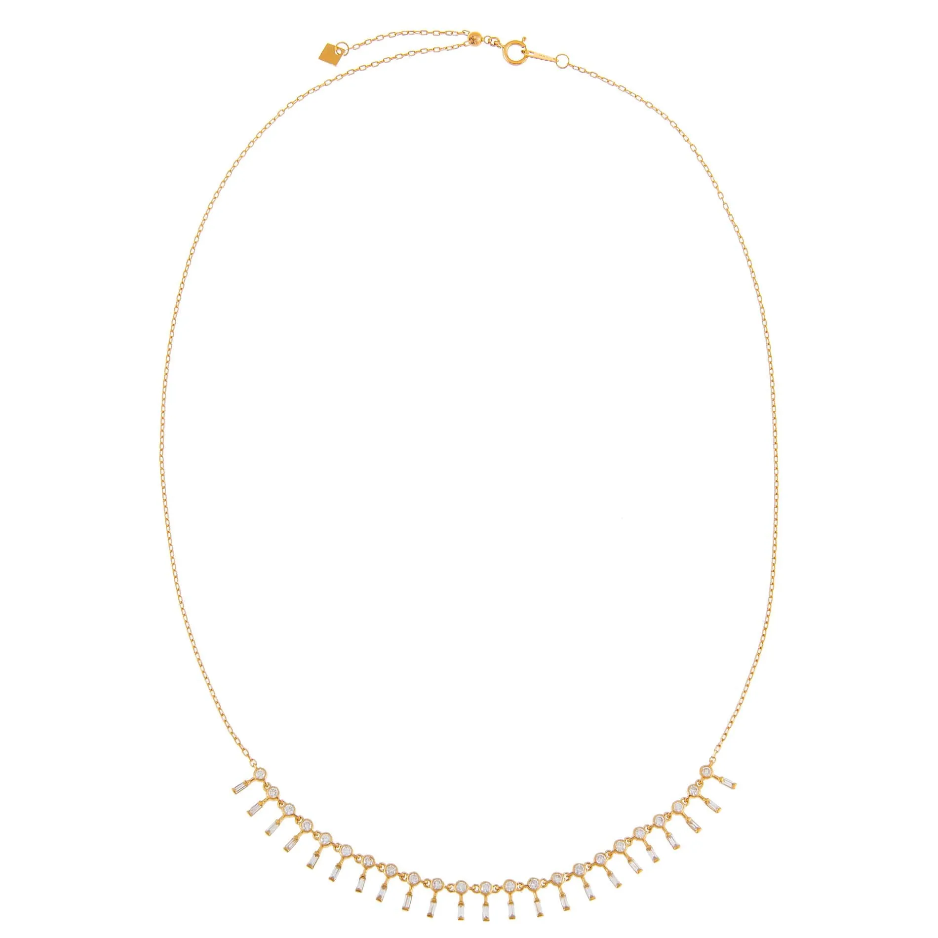 Diamond Bezel X Baguette Dangle Necklace 14K sold by Adina Eden's product image thumbnail 2