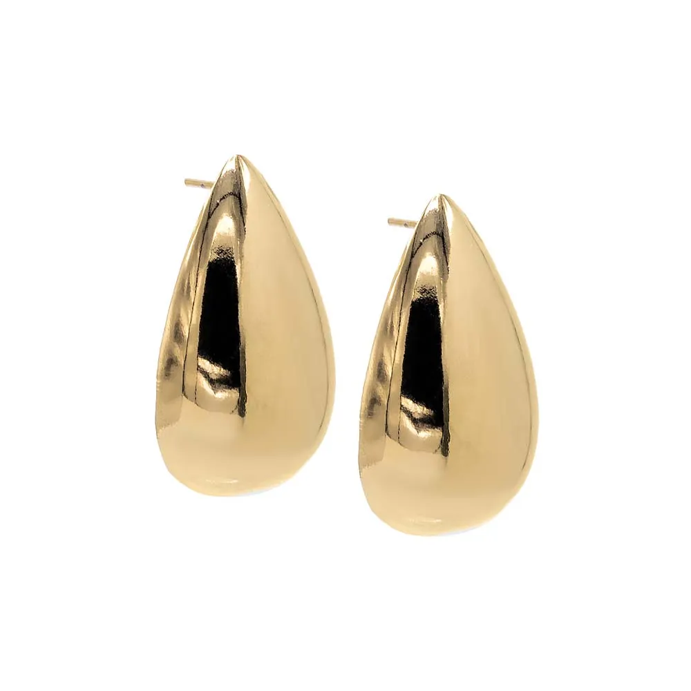Solid Chunky Teardrop Hoop Earring sold by Adina Eden's product image thumbnail 4