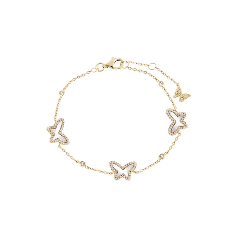 Pave Multi Butterfly Stone Bracelet sold by Adina Eden's