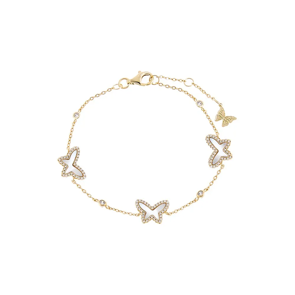 Pave Multi Butterfly Stone Bracelet sold by Adina Eden's
