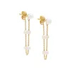 Multi Pearl Chain Front Back Stud Earring 14K sold by Adina Eden's
