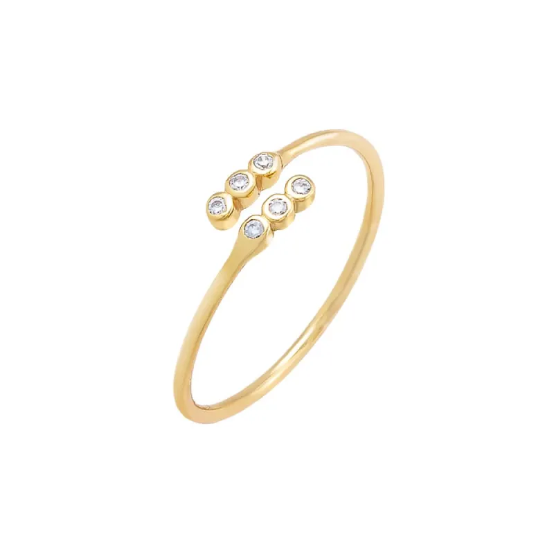 Dainty CZ Bezel Wrap Ring sold by Adina Eden's
