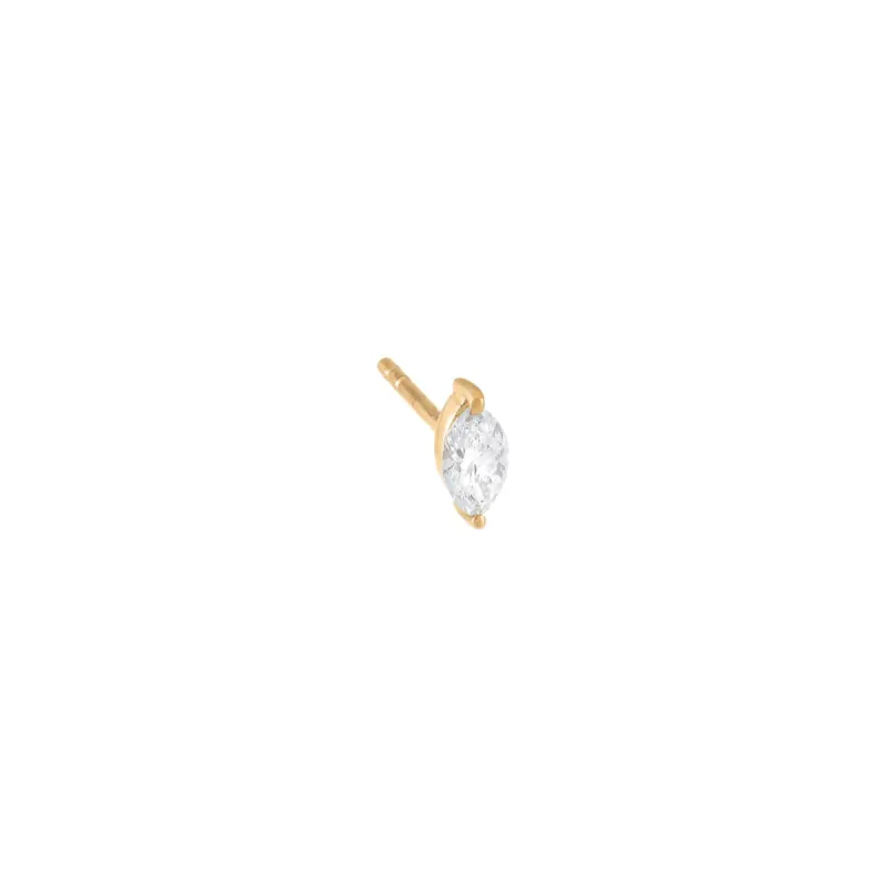 Diamond Marquise Stud Earring 14K sold by Adina Eden's
