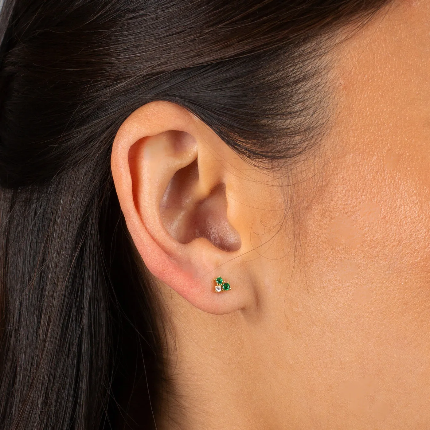 Colored CZ Cluster Stud Earring sold by Adina Eden's product image thumbnail 2