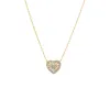 Pave X Baguette Heart Pendant Necklace sold by Adina Eden's