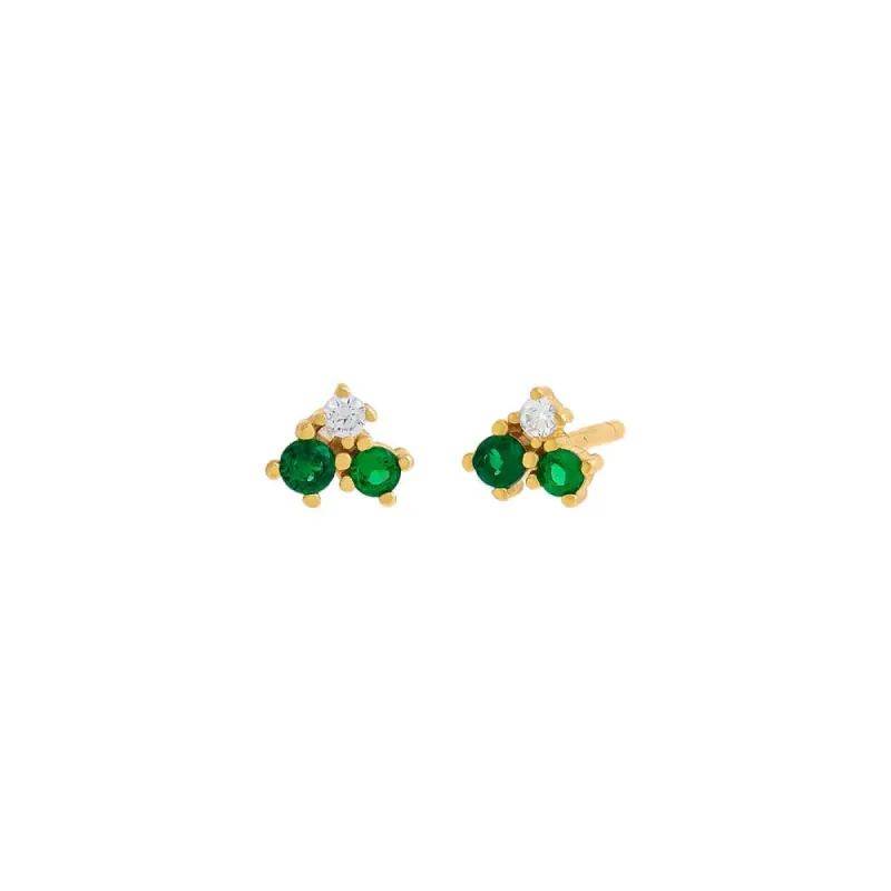 Colored CZ Cluster Stud Earring sold by Adina Eden's