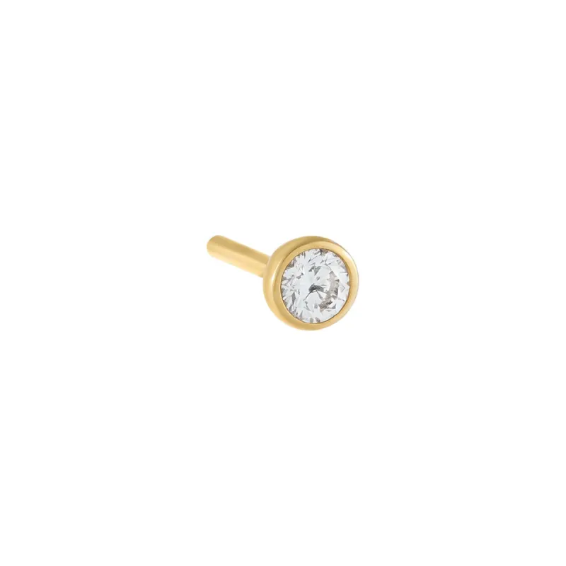 Diamond Bezel Stud Earring 14K sold by Adina Eden's