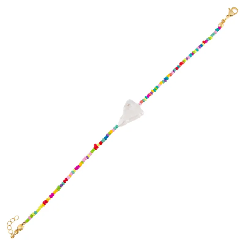 Rainbow Baroque Pearl Color Beaded Bracelet sold by Adina Eden's