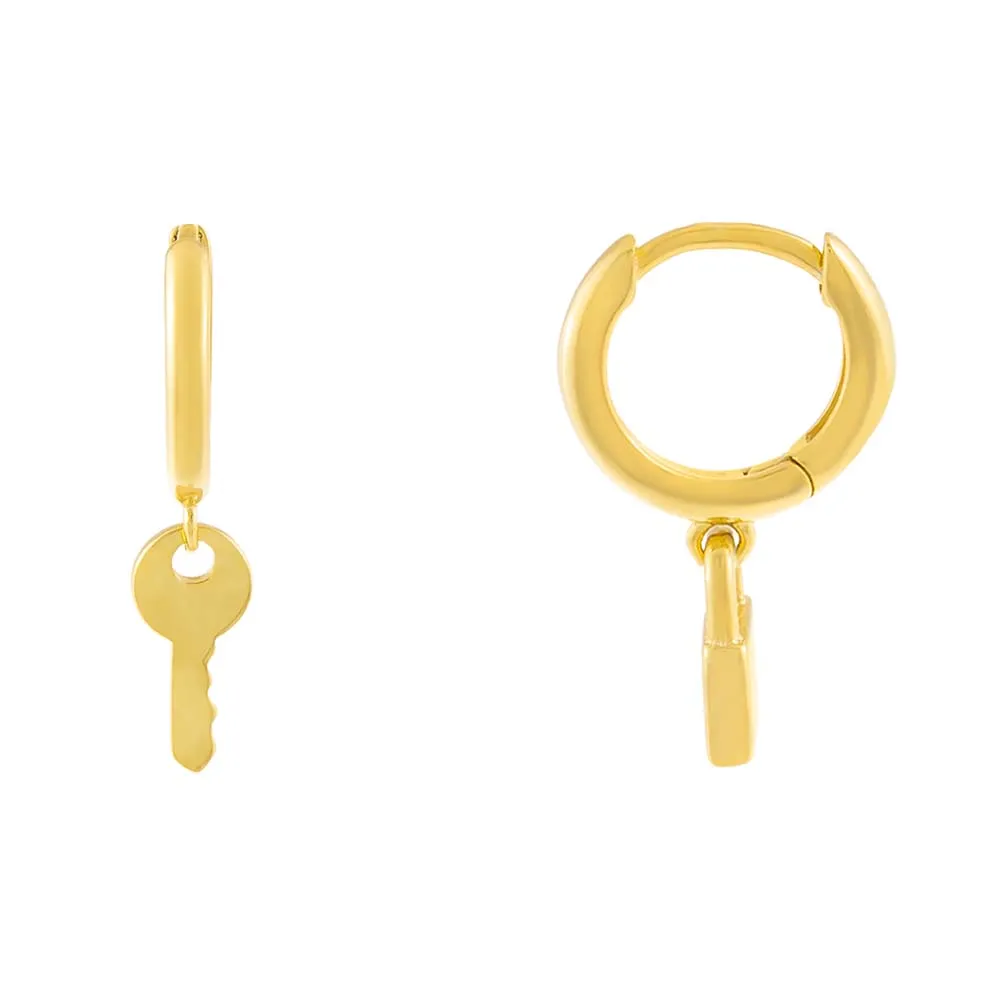 Lock x Key Huggie Earring sold by Adina Eden's product image thumbnail 4