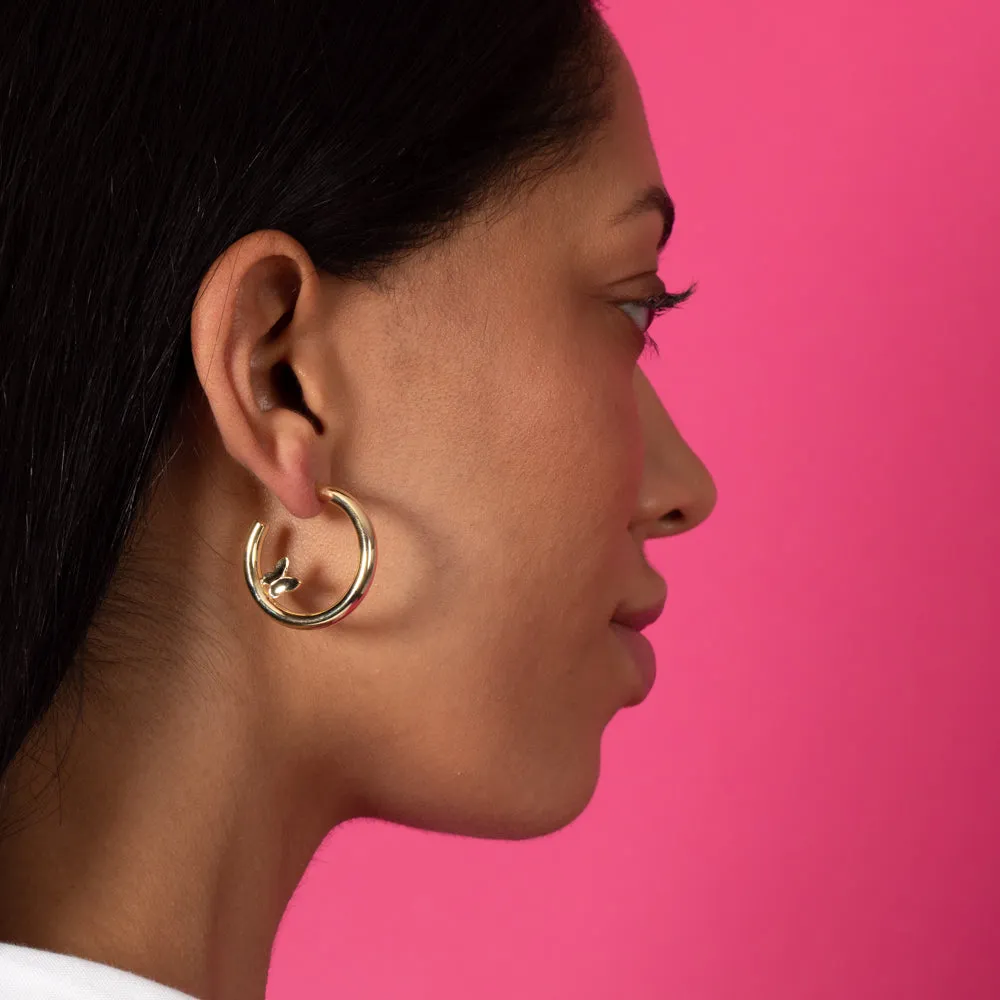 Butterfly Hollow Hoop Earring sold by Adina Eden's product image thumbnail 2