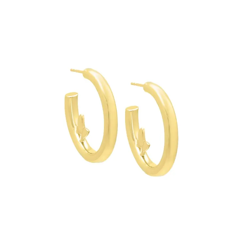 Butterfly Hollow Hoop Earring sold by Adina Eden's
