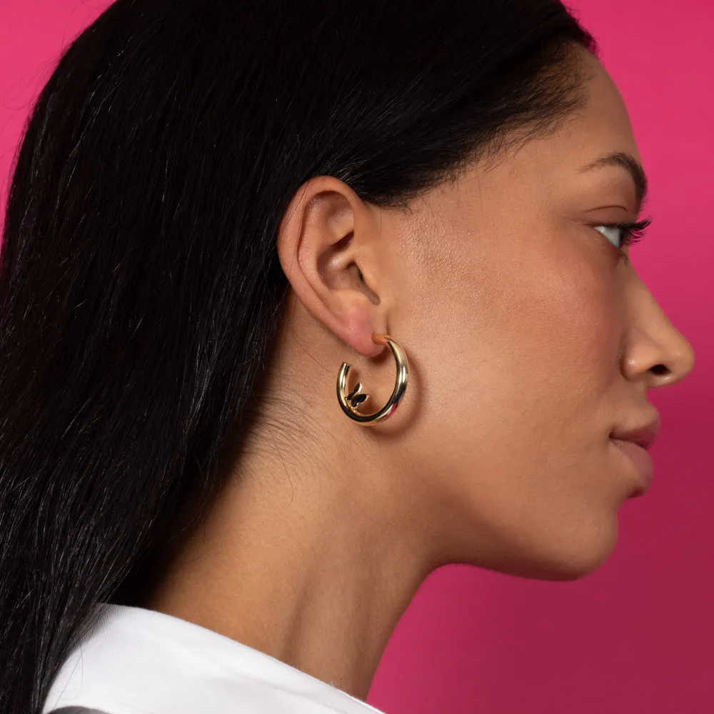 Butterfly Hollow Hoop Earring sold by Adina Eden's product image thumbnail 4