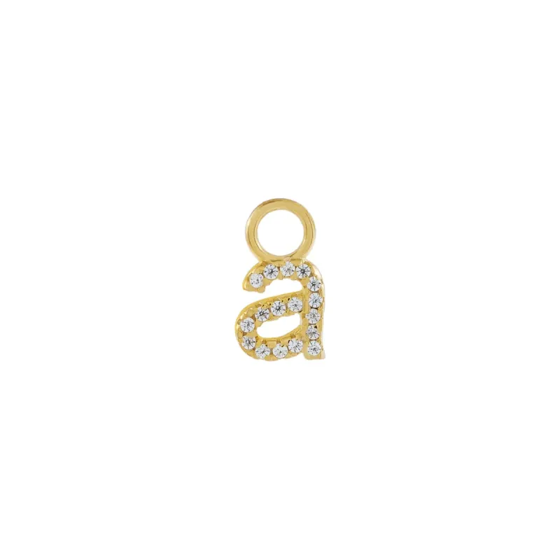 Pavé Lowercase Initial Charm sold by Adina Eden's