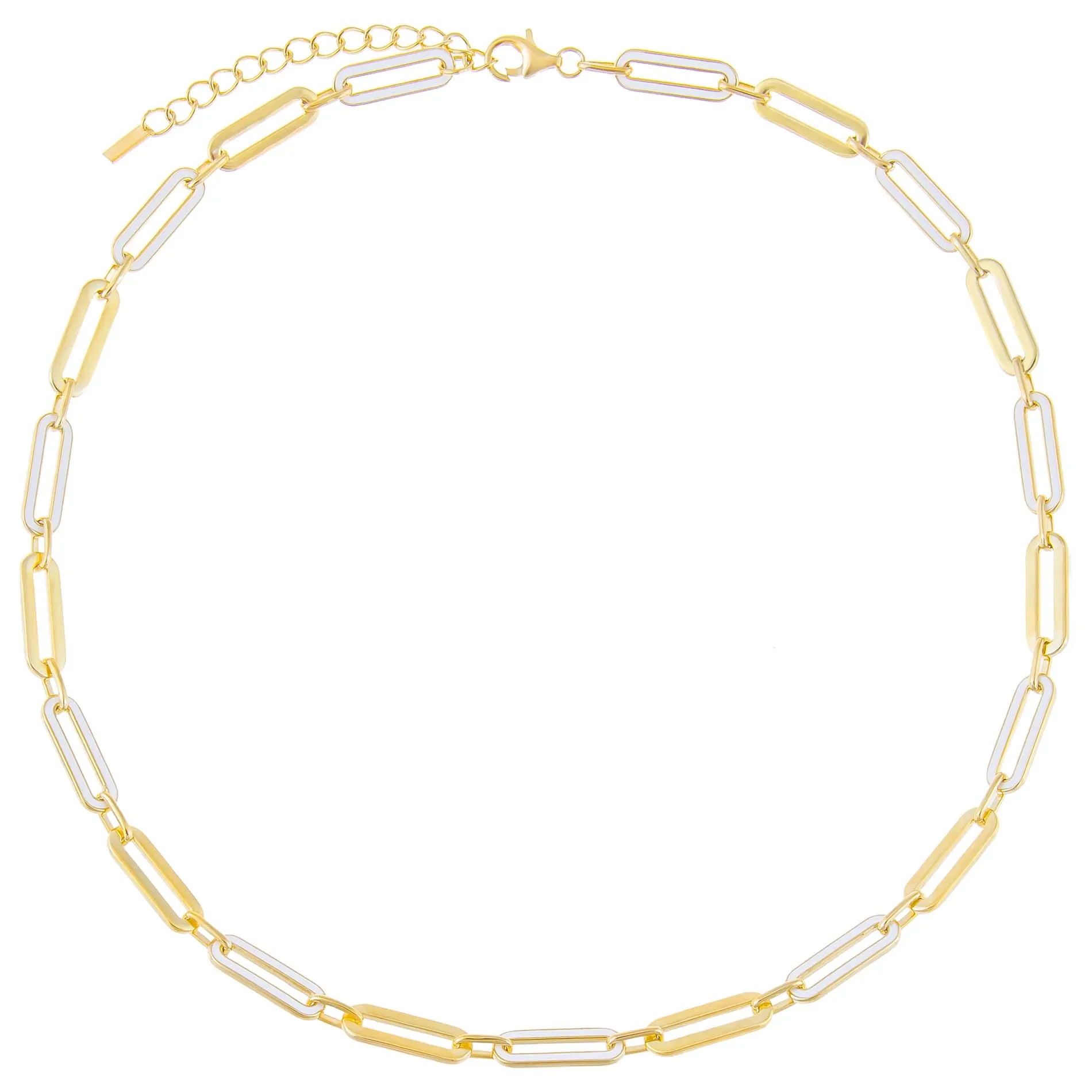 Pastel Enamel Oval Link Necklace sold by Adina Eden's product image thumbnail 2