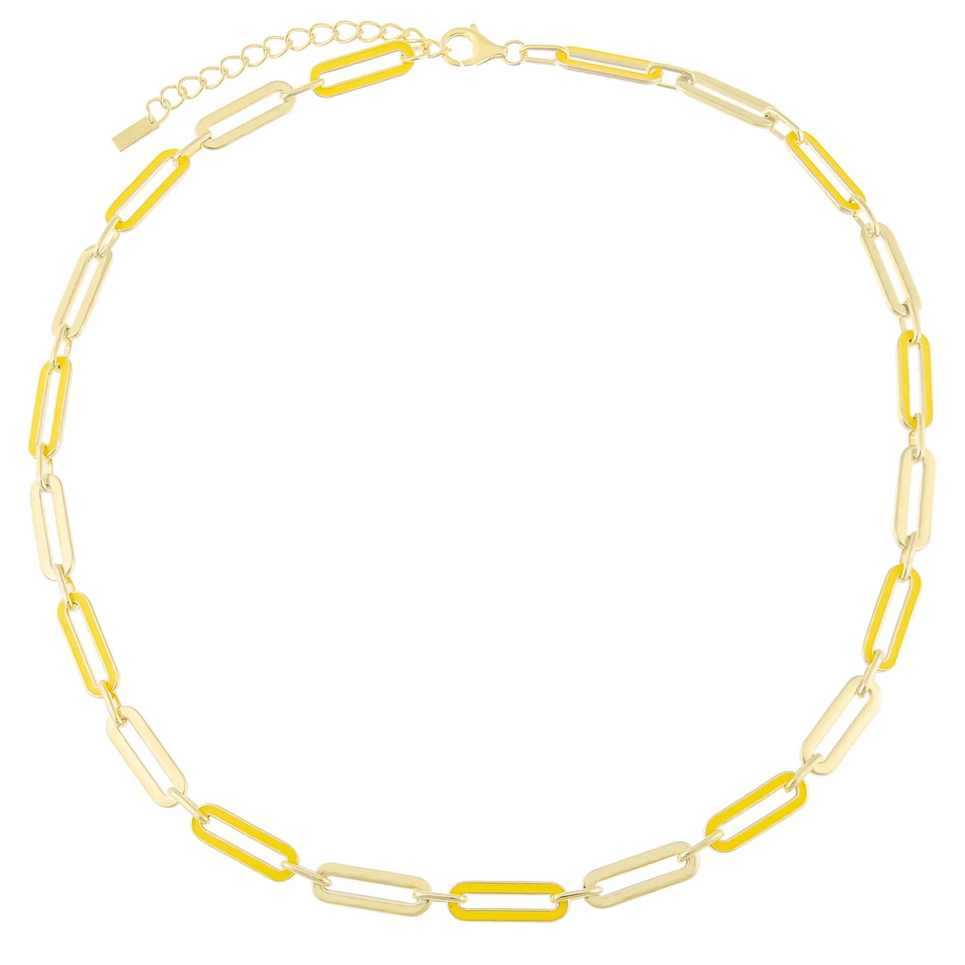 Pastel Enamel Oval Link Necklace sold by Adina Eden's product image thumbnail 5
