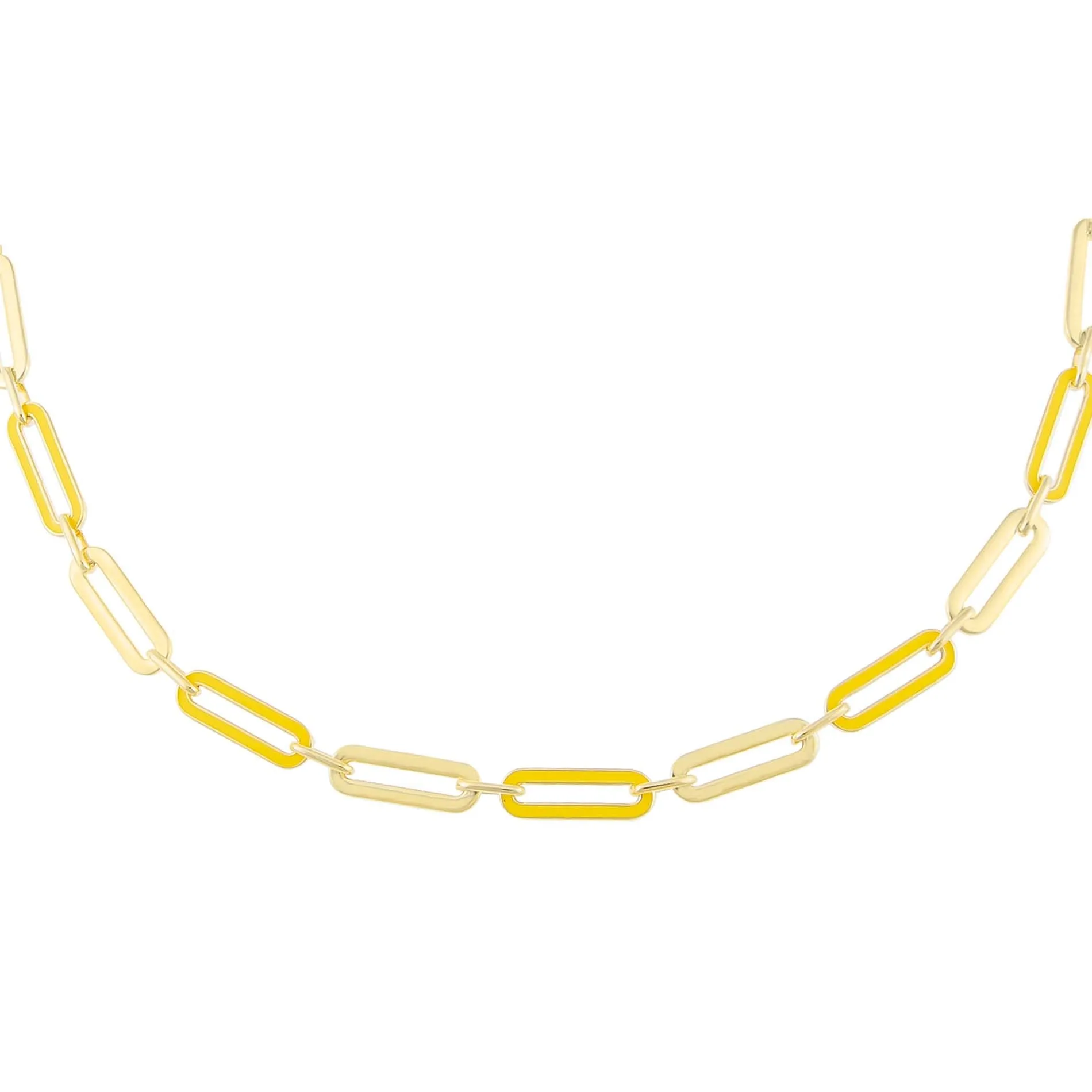 Pastel Enamel Oval Link Necklace sold by Adina Eden's product image thumbnail 4