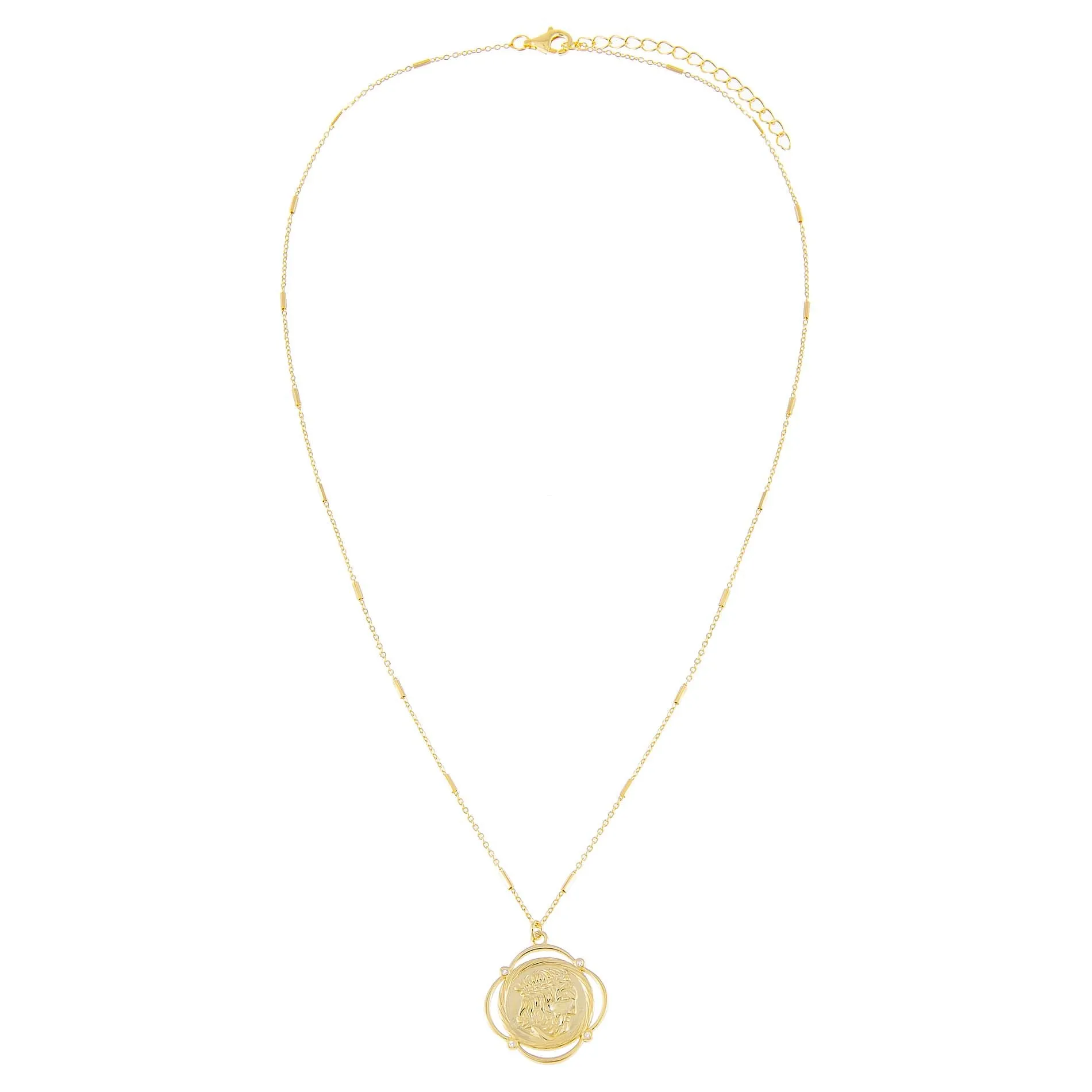 CZ Greek Coin Necklace sold by Adina Eden's product image thumbnail 3