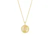 Pavé Initial Fluted Medallion Necklace sold by Adina Eden's
