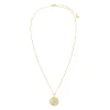 Pavé Initial Fluted Medallion Necklace sold by Adina Eden's
