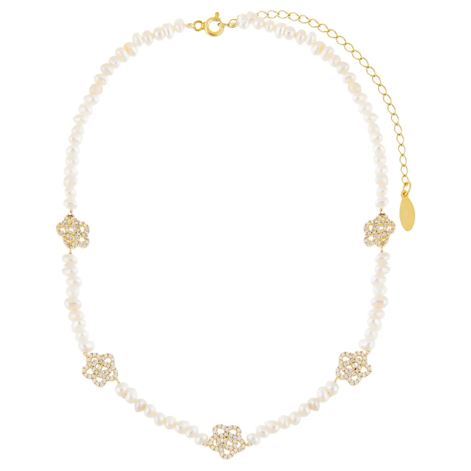 CZ Rose Pearl Choker sold by Adina Eden's product image thumbnail 2