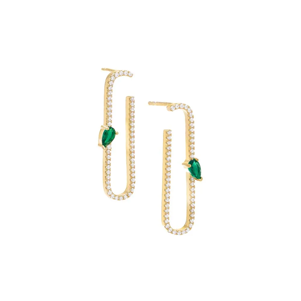 Pavé X Colored Open Loop Stud Earring sold by Adina Eden's